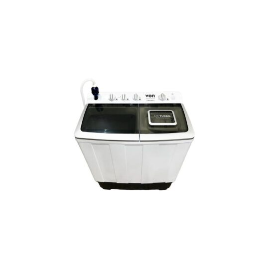 Von VWM-10AHK Twin Tub Washing Machine, White - 10KG