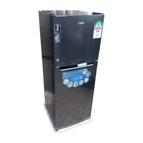 MIKA Refrigerator, 138L, 2 Door, Defrost , Cool Pack, Line Silver Dark