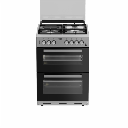 BEKO Cooker 3 Gas + 1 Electric, double oven - FDF63110DXSL Semi inox