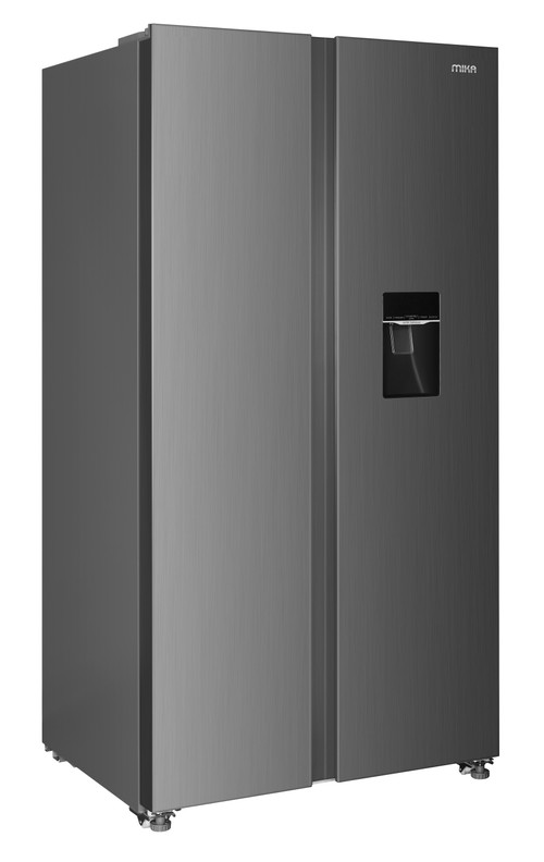MIKA Fridge, 595L, 2 Door Side By Side, No Frost, INVERTER Compressor, Inox Line Brush